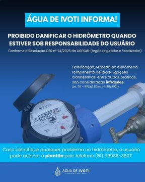 Cuidado com o hidrômetro: danos podem resultar em multa