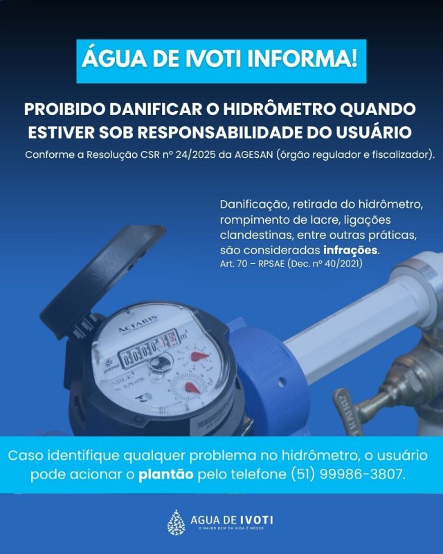 Cuidado com o hidrômetro: danos podem resultar em multa